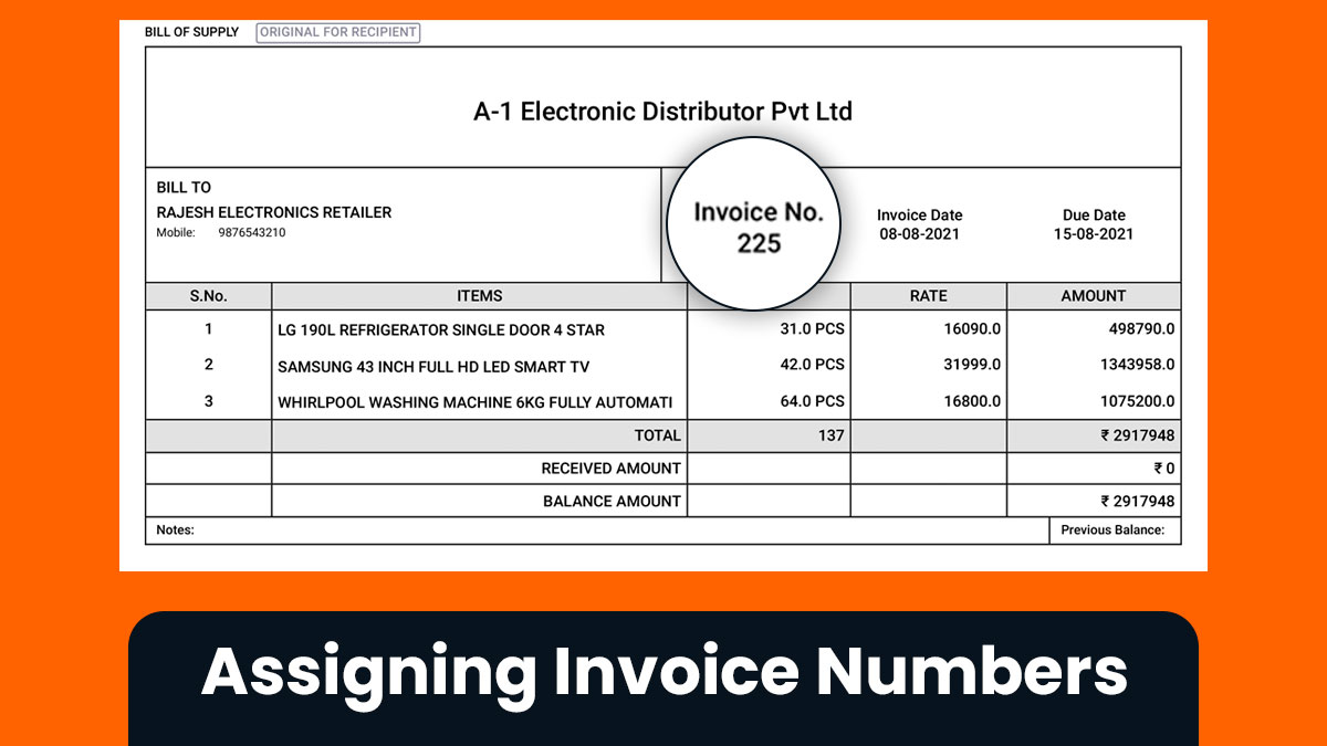 assigning invoice numbers