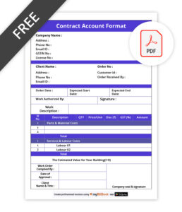 Contract Account format in pdf