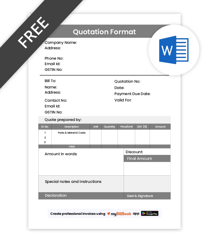 simple quotation format in word